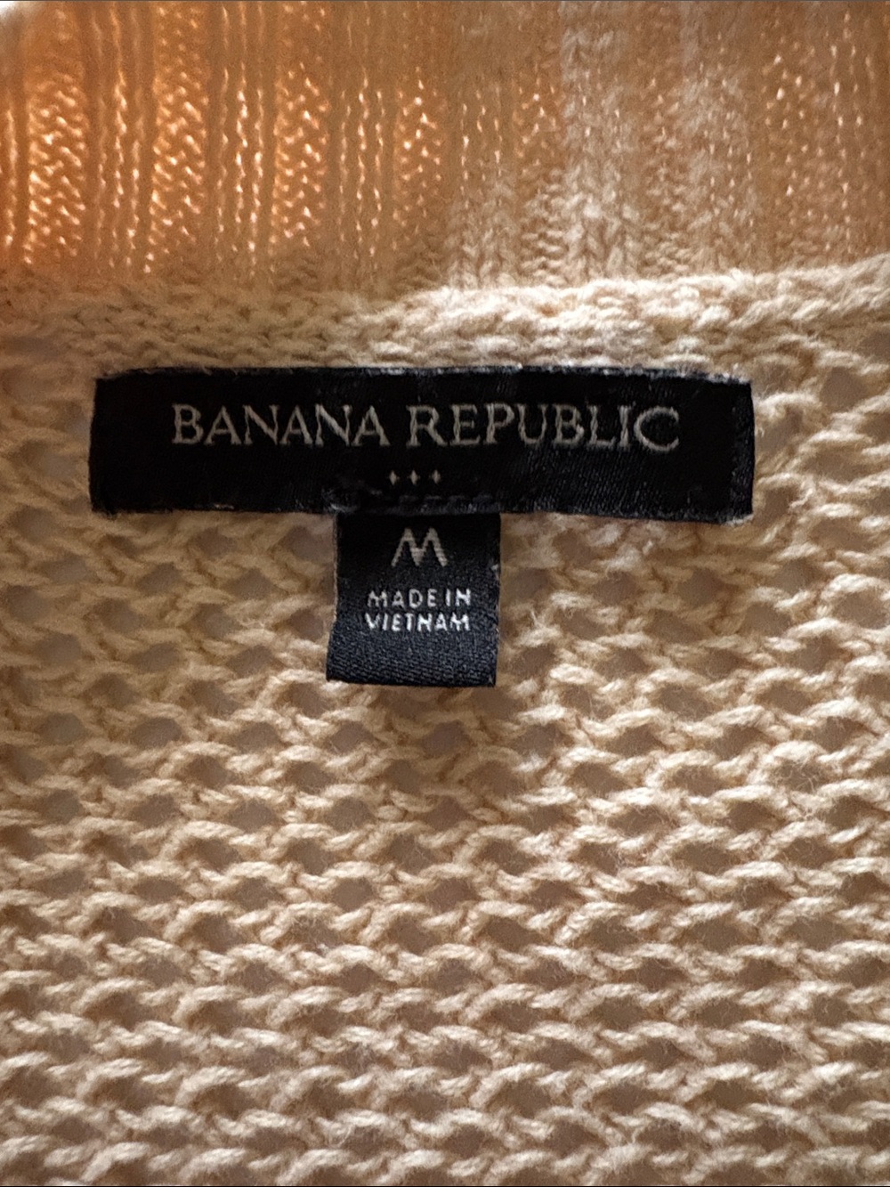Banana Republic Cream Open-Front Waffle Knit Cardigan - Picture 6 of 8